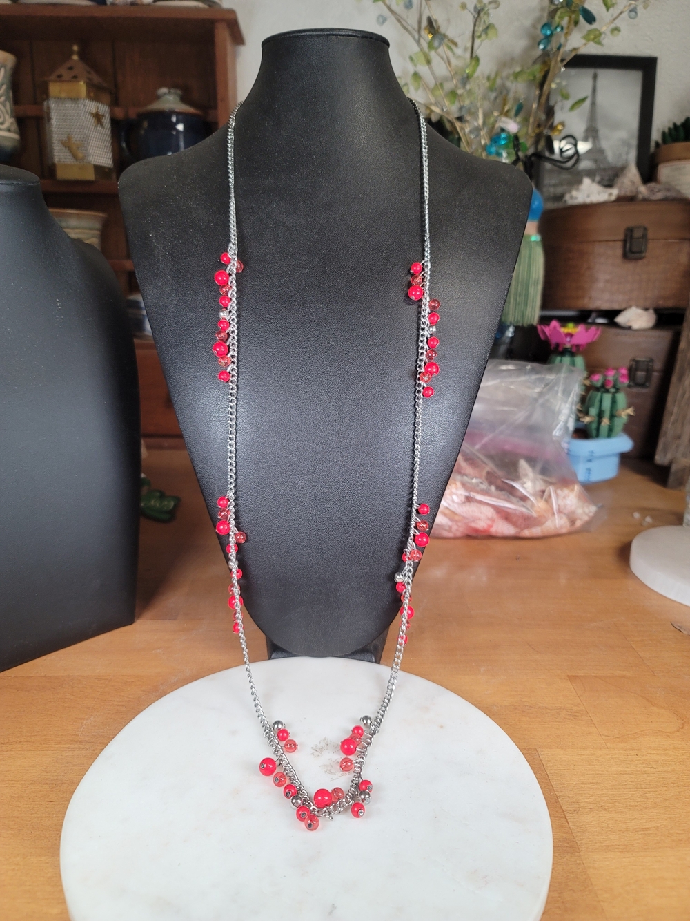 paparazzi Red Bead Long Chain Necklace
